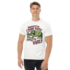 Shapeshifting Lizard People Control The World Vintage Retro Alien Sci Fi T-Shirt