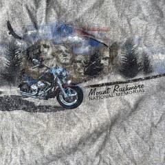 Sturgis Rally 2003 Eagle Mt Rushmore Gray Graphic Tee 2XL Stained Collar