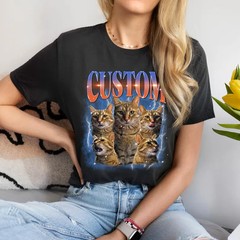 Custom Vintage Pet Comfort Tee Personalized Dog Cat Photo Shirt Gift