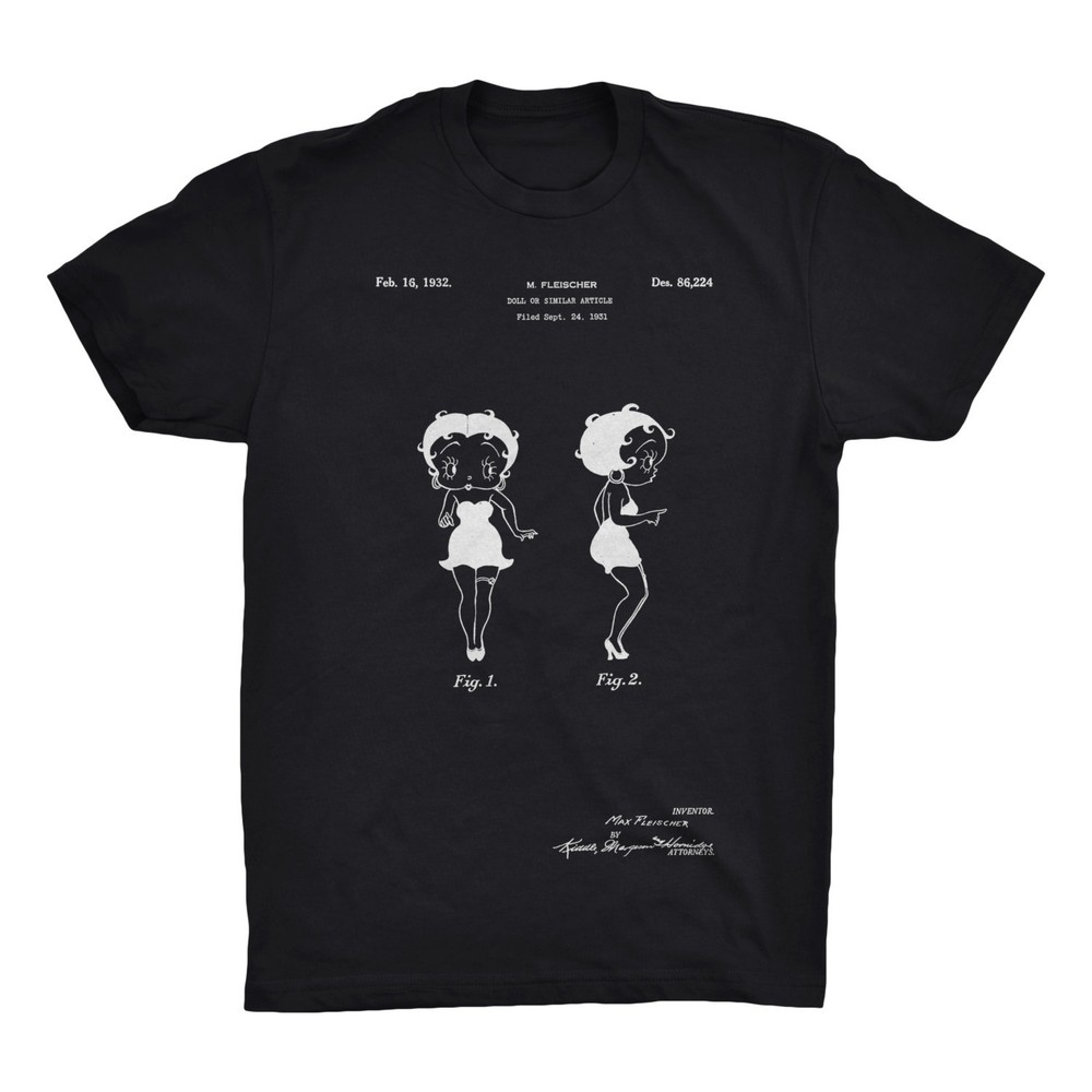 Betty Boop Patent T-Shirt.Premium Cotton Tee Comfy on Black White or Gray. NEW
