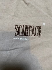 Scarface Shoe Palace X Tony Montana Embroidered Double Sided Beige T Shirt SZ M