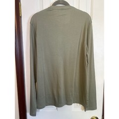 Alfani Stretch Henley Shirt Long Sleeve Knit Basics Top Casual Medium