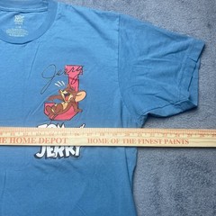 Tom and Jerry Mens Blue T Shirt Size L Cartoon Cat and Mouse