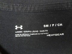 UNDER ARMOUR UA LOGO ON FRONT BLACK SMALL LOOSE FIT ATHLETIC T-SHIRT H1686