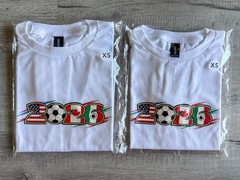 White Cotton Crew Neck Short Sleeve Graphic Soccer T-Shirt 2026 XS bundle