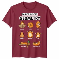 Cat Geometry Graphic Print Animal Meme Mens Womens Shirt Unisex Tee