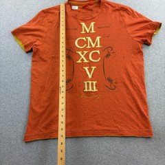 Hugo Boss Shirt Mens Large Orange Short Sleeve Roman Numeral Boss Orange Adult
