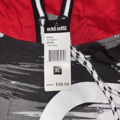 Ecko Unltd Men’s Hoodie T-Shirt Stitch Panel Sleeveless Tee in Red/Black XL