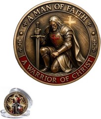 A Man of Faith-A Warrior of Christ Commemorative Coin,Jesus Challenge Coins OY
