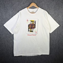 Vintage Funny Quote Shirt Mens XL White 90s King Of Farts Card Deck Parody USA