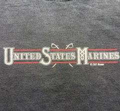 Vintage United States Marines The Power & The Glory Faded Black T-Shirt Sz. Lrg.