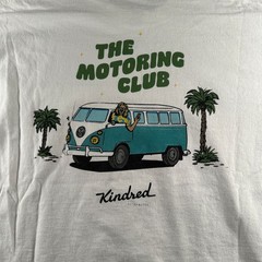 The Motoring Club Shirt Mens L Pocket VW Bus Graphic Back Print White Kindred