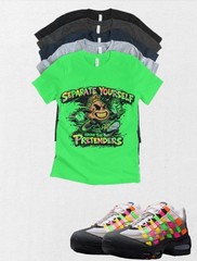 Custom Printed Tshirt Matching Max OG 95 Woven Multi-Colored Tee Sneaker