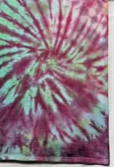 Handmade Tie Dye Radial Spiral Pattern Red Green Blue L Shirt 20″ W X 27″ L