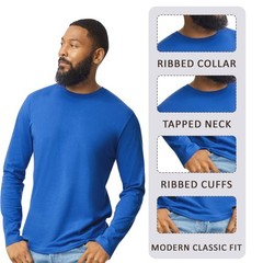 Gildan Unisex Softstyle Long Sleeve T-Shirt Modern Classic fit Crewneck Tee