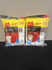 2X Hanes 2135 Crewneck Tagless Men’s T-shirt Medium 3+1 Pack – White