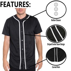 Mens Baseball JERSEY Polyester Paisley TShirt Team Sport Button Fashion Tee