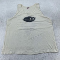 Vintage Jeff Cummings Surfboards Shirt Mens Large White Tank Top Surf Beach 90s