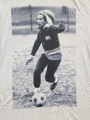 Bob Marley Men’s Large Reggae Boyz Rock Soccer Football White L/S Tee New