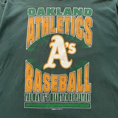 Vintage 90s Oakland Athletics Starter Tshirt Green Size XL MLB Made In USA