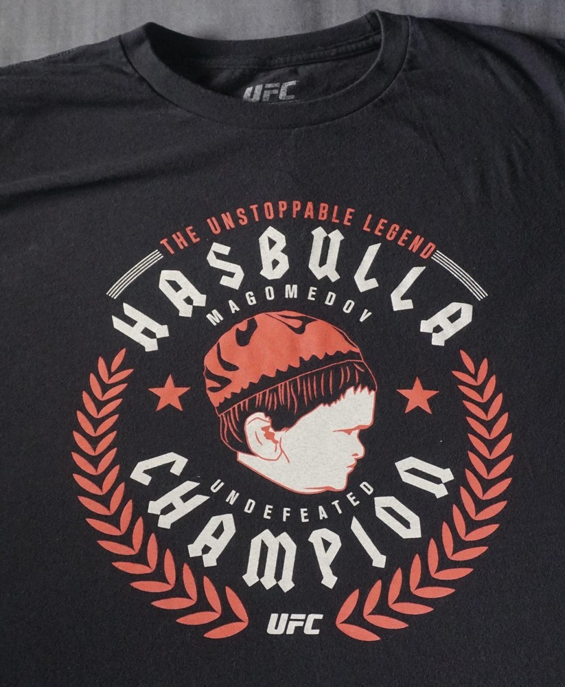 UFC Hasbulla Magomedov Champion Shirt Mens Medium Black Undefeated Legend Tee