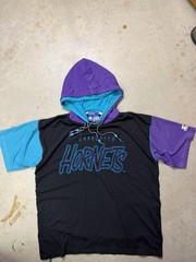 VTG 1990 NBA Charlotte Hornets Double Hood Starter Tee Made In Korea Large
