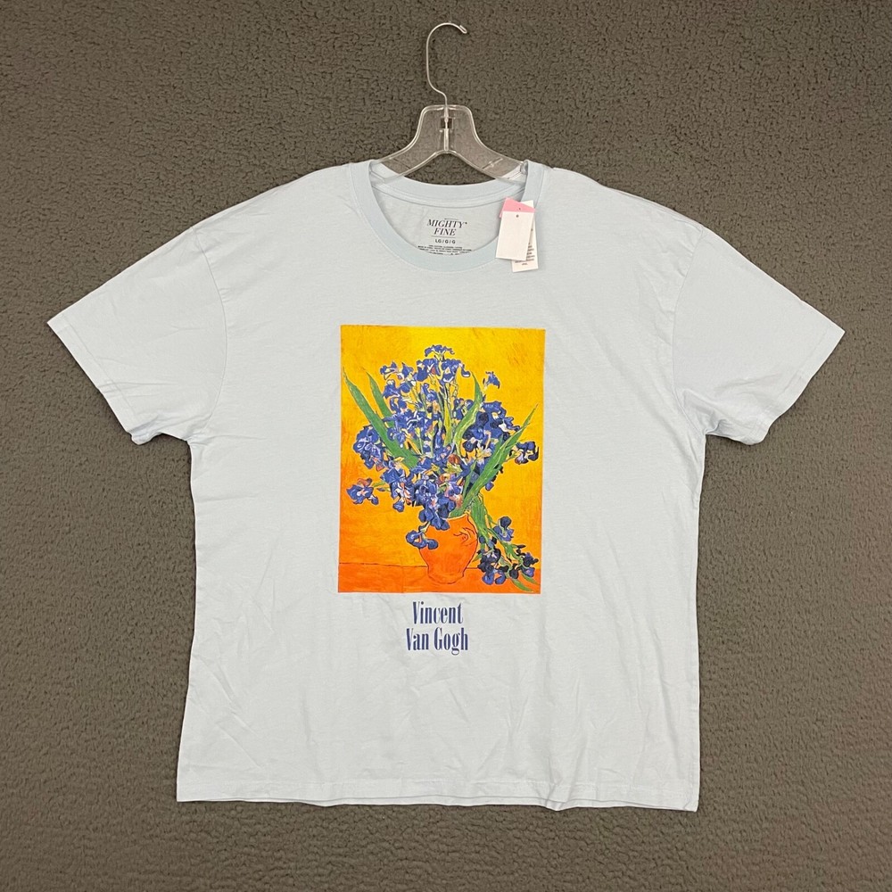 Mighty Fine T-Shirt Mens Large Vincent Van Gogh Art Graphic Cotton Casual Dad