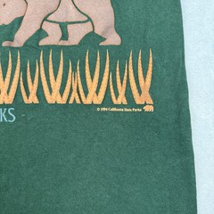 VTG California State Parks Grizzly Bear T Shirt Green Nature Graphic Large 90s