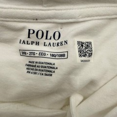 Polo Ralph Lauren Hooded T-Shirt Mens 2XB White Graphic Print Long Sleeve NWT
