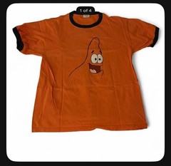 Vintage 2003 SpongeBob Patrick Star Nickelodeon Orange Ringer T Shirt Sz Large
