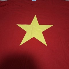 Port & Company T-Shirt Mens 3XL Red Yellow Star Graphic Short Sleeve Tee Cotton