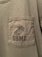 Vintage USMC Olive Green Pocket PT T-Shirt Mens Medium 90s USA 100% Cotton Soffe