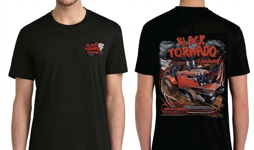Black Tornado Revived Diesel Super Stock Tractor Pulling Shirt Racing Tee