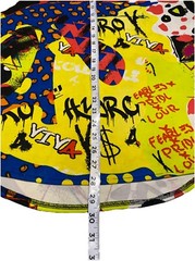 Royal Blue Label Graffiti T Shirt Colorful Print Urban Street Art Size M