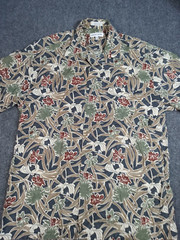 Hawaiian Pierre Cardin Men’s Button up LARGE L Short Sleeve KOREA 932