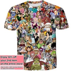 Anime Manga T-Shirt Cartoon Double-Sided Unisex Adult Size Large Medium Small