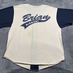 Vintage Badger Sport Baseball Jersey Mens XL Cream Cotton Brian McKnight Graphic