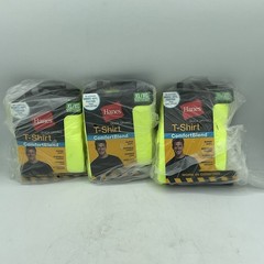 Hanes Men’s T-shirt Comfort Blend Quick Drying Crew Neck 3-Packs Yellow Sz. XL