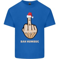 Bah Humbug Finger Flip Funny Christmas Rude Mens Light Cotton T-Shirt