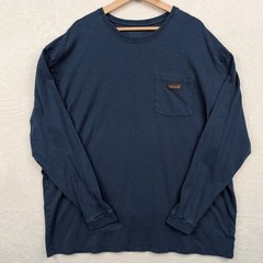 Patagonia T-Shirt Men’s 3XL Navy Blue Hemp Organic Cotton Long Sleeve Pocket