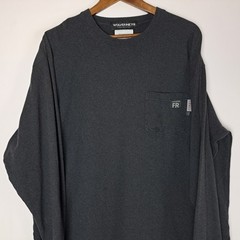 Wolverine FR Flame Resistant T-Shirt Mens XL Gray Long Sleeve Pocket NFPA 2112