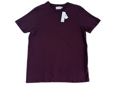 Topman NEW Solid Burgandy Wine Mens Large Crew Short Sleeve Pullover Tee T-Shirt
