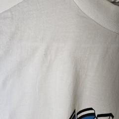 Rare Hard Rock Bahrain T-Shirt on Rugby World Cup 99 Short L White Made in UAE
