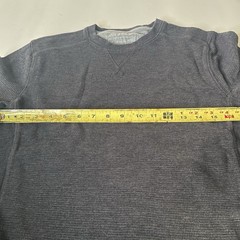 Eddie Bauer Men’s Blue Waffle Knit Long Sleeve Crew Neck Logo T-Shirt Size S