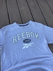 Vintage Reebok 1895 Heritage Logo T-Shirt Sportswear Grey Mens Small Y2K Retro