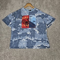Vtg No Boundaries Shirt Mens Large Blue T-Shirt Tie Dye Distressed Made In USA