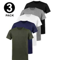 Men’s Plain T-Shirt 3 Pack 5 Pack 100% Cotton Heavy Blend BIG SIZE S to 5XL Tees