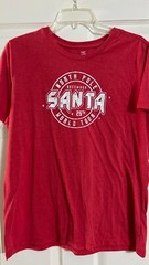 Santa North Pole World Tour December 25th Graphic Red Crew Neck XL T-Shirt