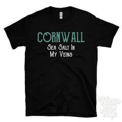 CORNWALL SEA SALT IN MY VEINS T-SHIRT cornwall coast | cornish