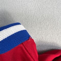 VTG Majestic 131s Jersey T-Shirt Small Red Blue V-Neck Baseball Style 90s USA
